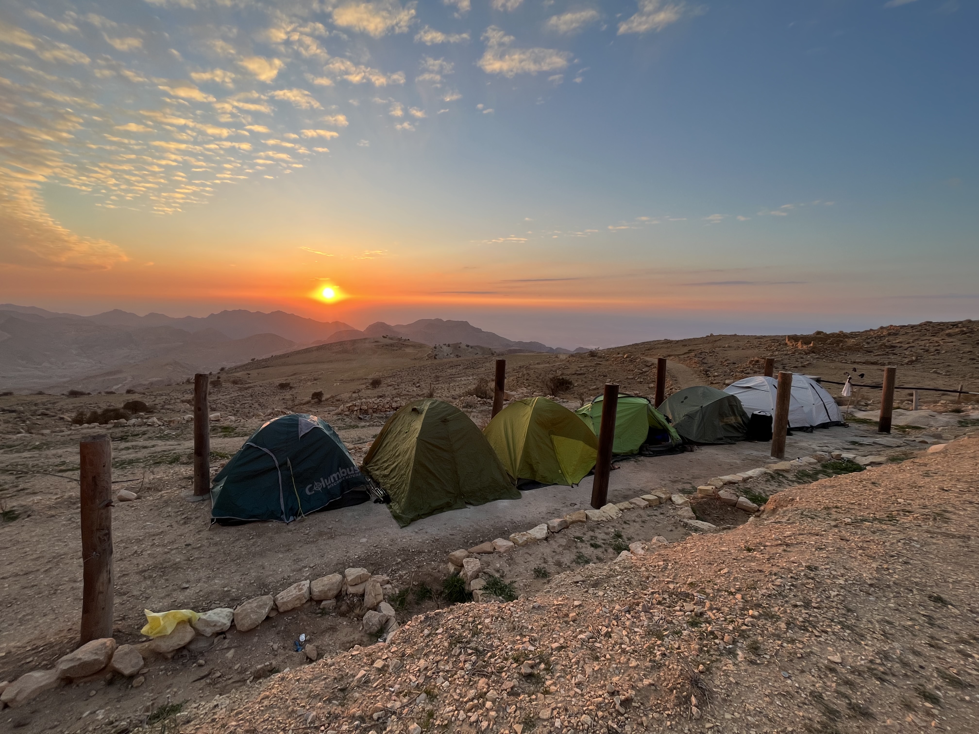 Campamento durante le trekking en Jordania 